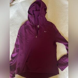 Nike Women's Purple Fit Dry Quarter Zip Hoodie